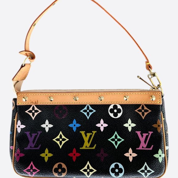 Louis Vuitton Takashi Murakami Black & Multicolor Monogram Pochette Accessoires - Picture 1 of 4